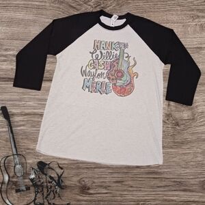Hank Willie Cash Waylon Merle Graffiti Raglan T Shirt